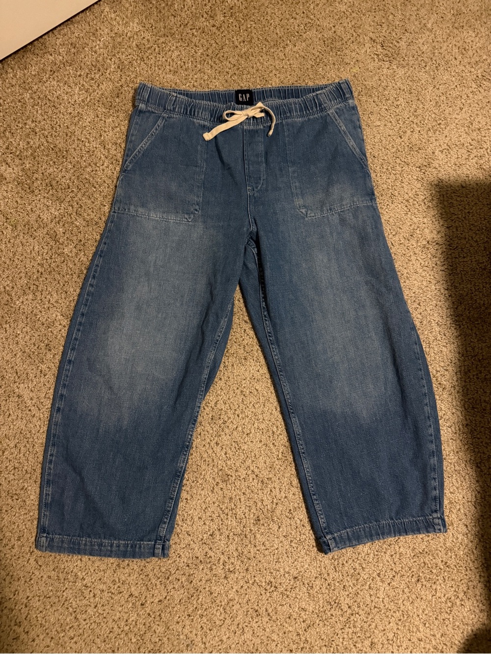 GAP Women's Light Blue Relaxed Drawstring Denim Jeans